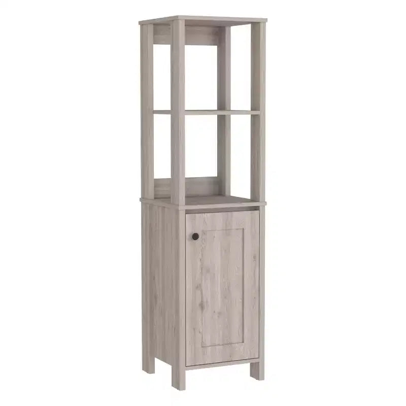 Okak 60 Inch Tall Bathroom Storage Cabinet, Slim Storage Cabinet with 2 Open Shelves for Living Room, Home