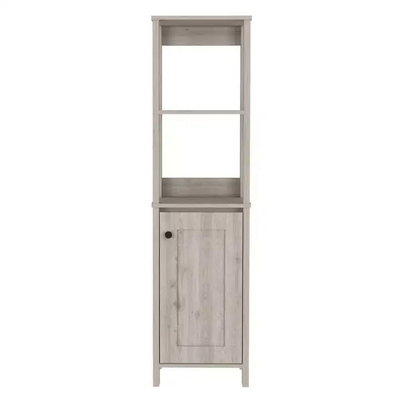 Okak 60 Inch Tall Bathroom Storage Cabinet, Slim Storage Cabinet with 2 Open Shelves for Living Room, Home