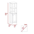 Okak 60 Inch Tall Bathroom Storage Cabinet, Slim Storage Cabinet with 2 Open Shelves for Living Room, Home