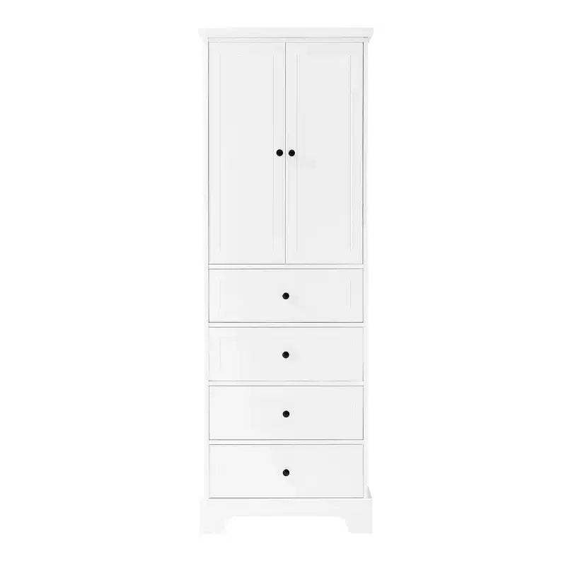 Okak Modern Bathroom Storage Cabinet with 2 Doors and 4 Drawers, 68Inch Tall Cabinet with Adjustable Shelf