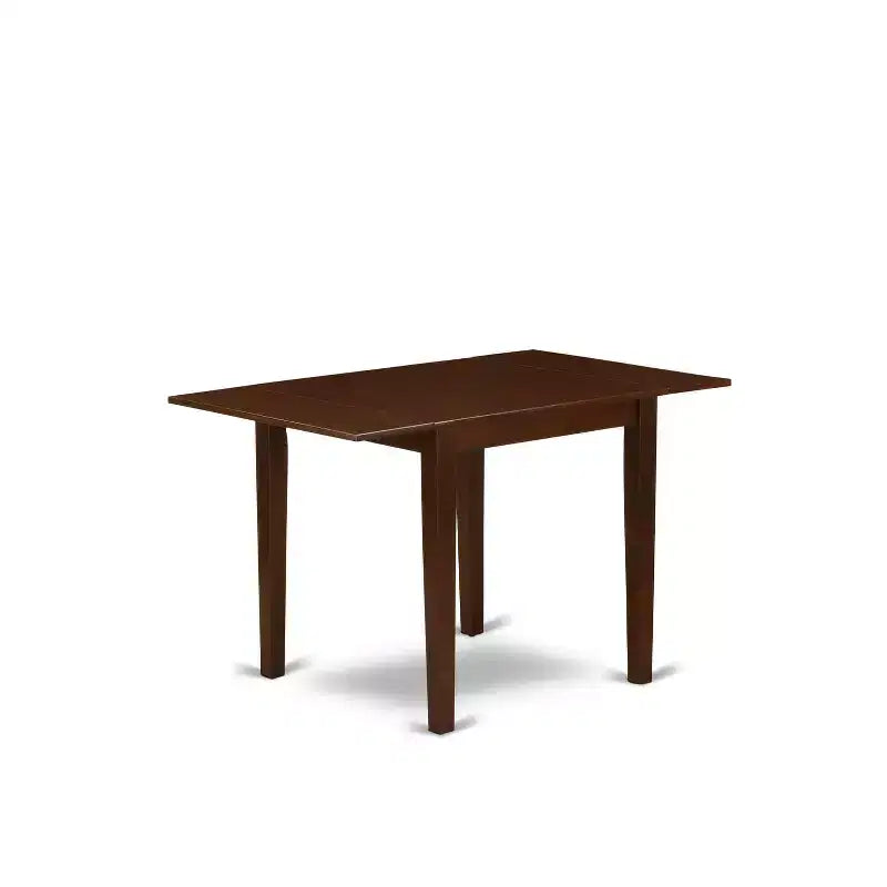 5-Piece Mahogany Finish Solid Wood Top - Rectangular Dining Room Set - Seats 4