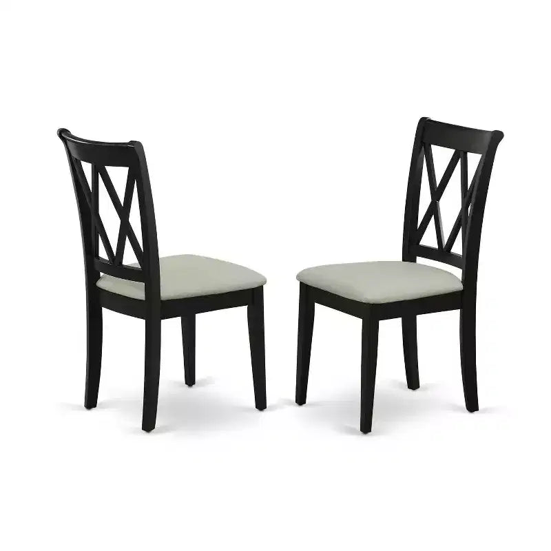 3-Piece Black and Cherry Finish Solid Wood Top - Dining Room Set - Seats 4