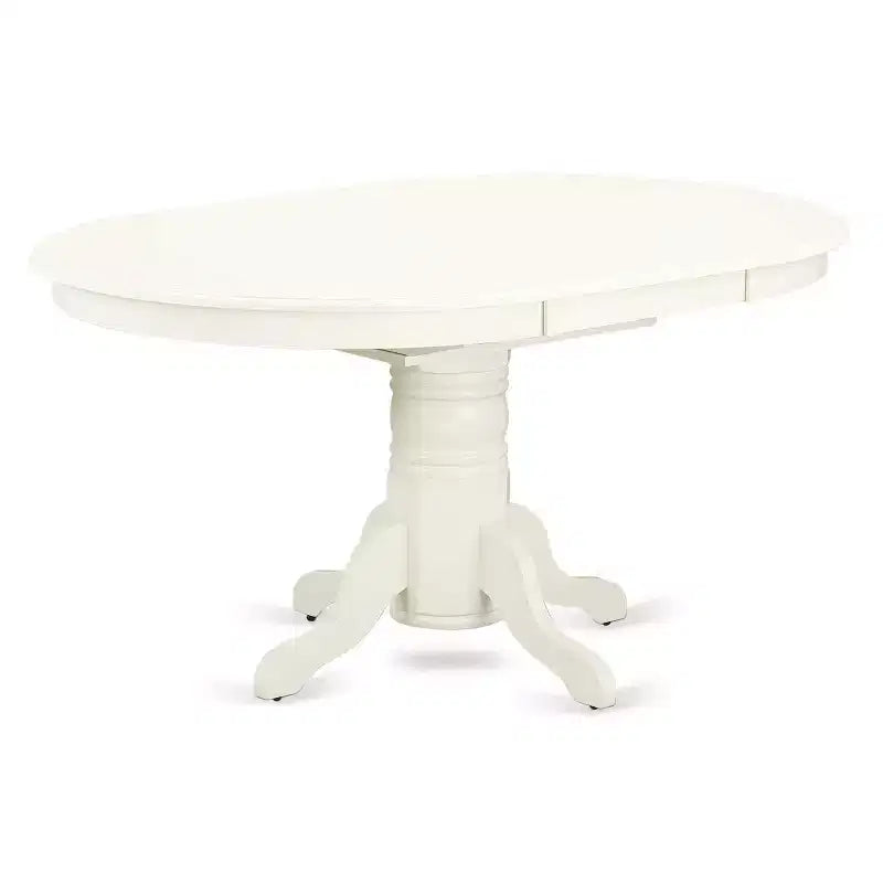 Salle à manger 7 pièces Table ovale avec rallonge et 6 chaises - Cuir PU blanc - Style toscan