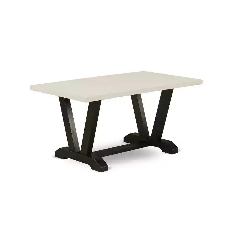 HomeStock 5-Piece Rectangle Natural Oak Finish Solid Wood Top Dining Table with 4 Parson Chair