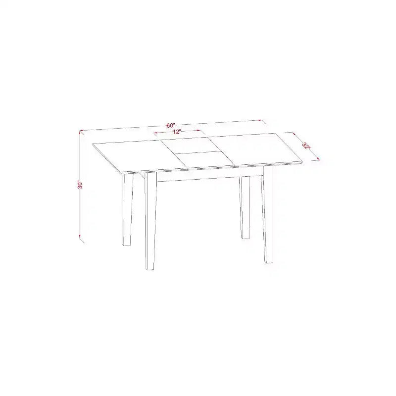 Dinette Set 7 Pc - Small Space Dining Table & 6 Chairs - Wood Dining Room Set