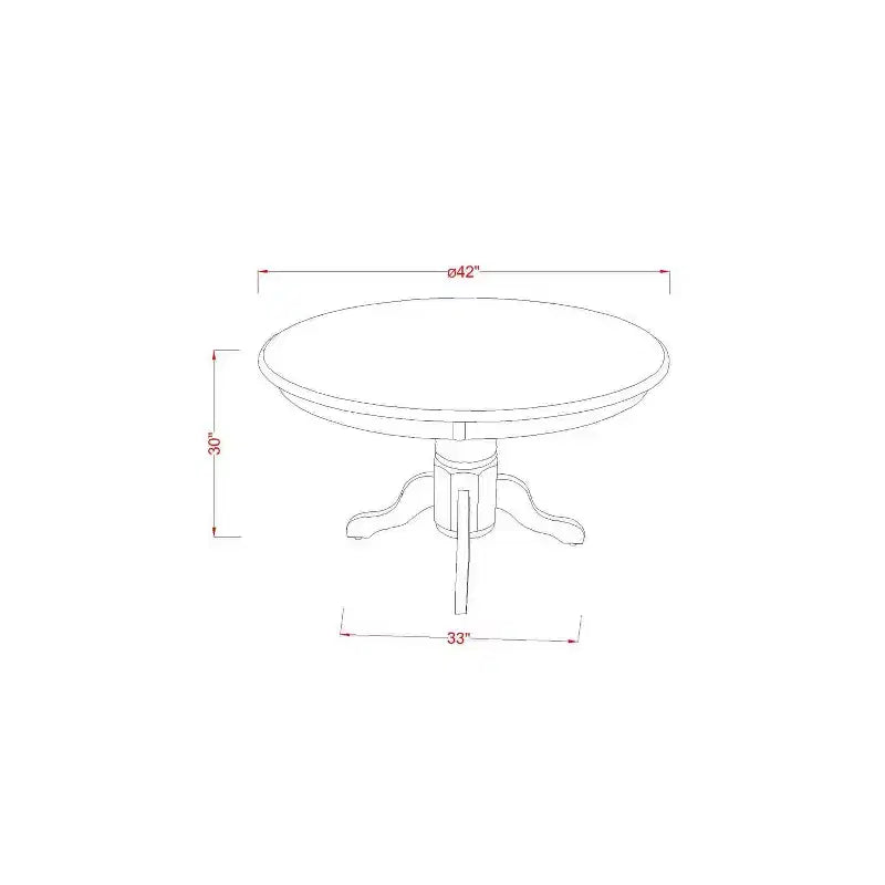 Ensemble de salle à manger rond rétro 3 pièces - Table de 42 po et 2 chaises - Meubles de style Renaissance