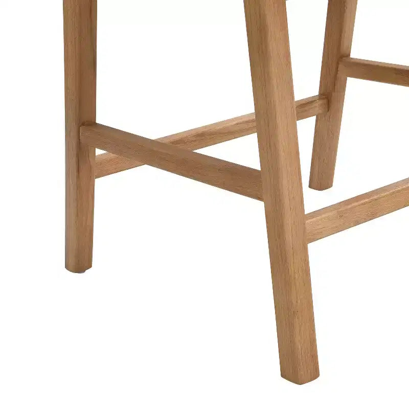 Christopher Knight Home Nat Upholstered Rubberwood Counter Stools with Curved Cane Back (Set of 2)