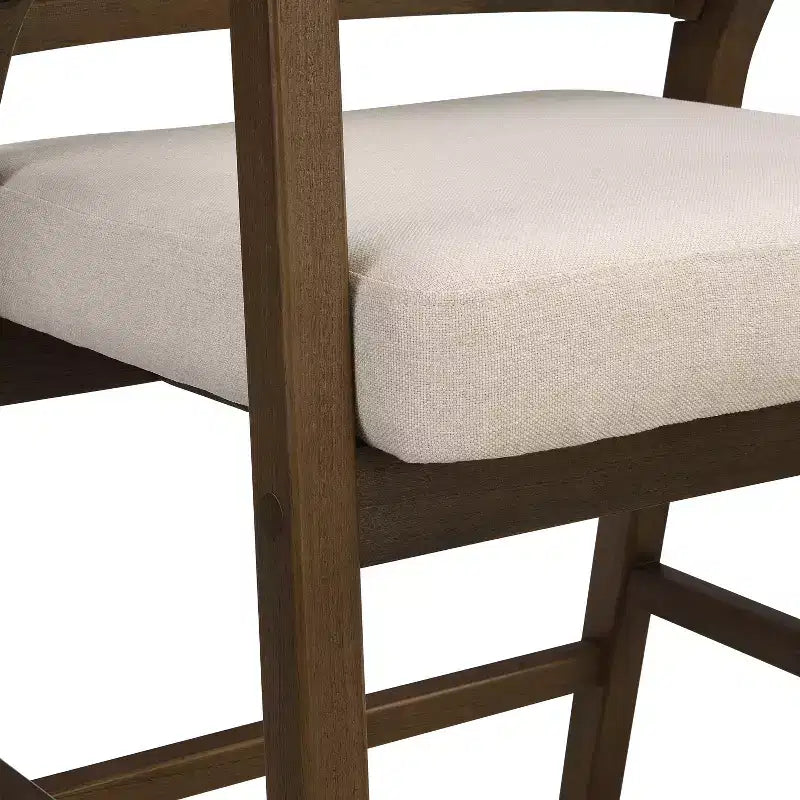 Christopher Knight Home Nat Upholstered Rubberwood Counter Stools with Curved Cane Back (Set of 2)