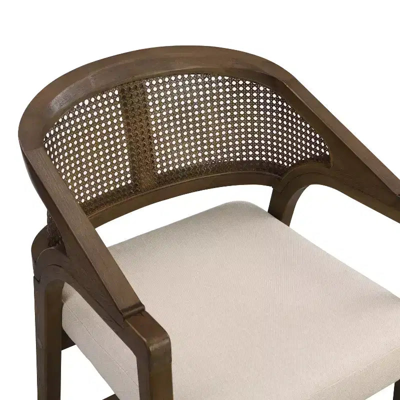Christopher Knight Home Nat Upholstered Rubberwood Counter Stools with Curved Cane Back (Set of 2)