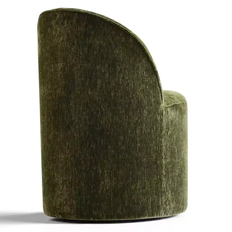 Chenille Upholstered Dining Chairs Set of 4, Modern Rounded Backs Barrel Chairs with Casters for Kitchen or Round Dining Table - Panipeachy