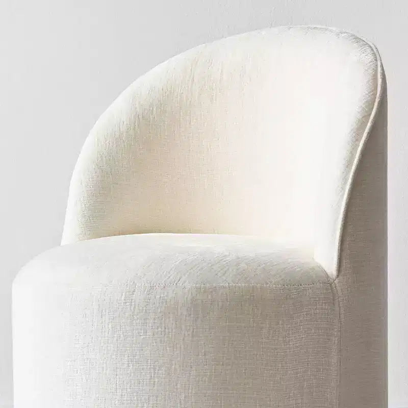 Chenille Upholstered Dining Chairs Set of 4, Modern Rounded Backs Barrel Chairs with Casters for Kitchen or Round Dining Table - Panipeachy