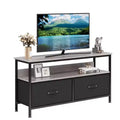 COZONY 55 Inch Rustic TV Stand, Industrial TV Console Table with 3-Tier Storage Shelves & 2 Drawers, for Flat & Curved TVs, Media Storage Center