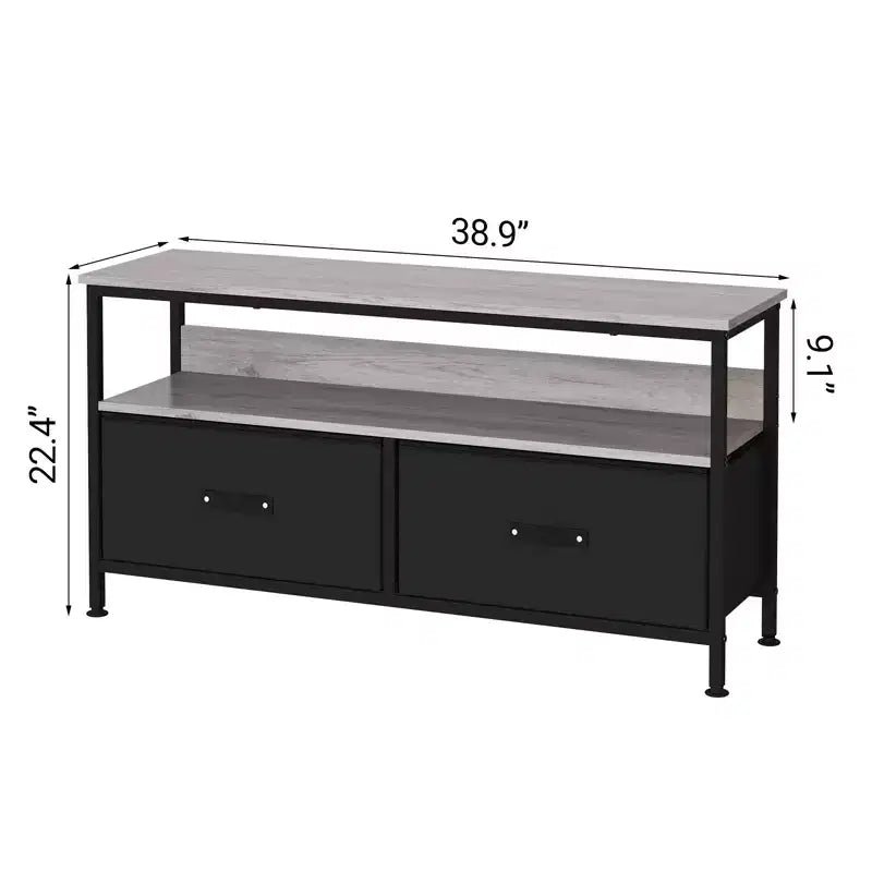 COZONY 55 Inch Rustic TV Stand, Industrial TV Console Table with 3-Tier Storage Shelves & 2 Drawers, for Flat & Curved TVs, Media Storage Center