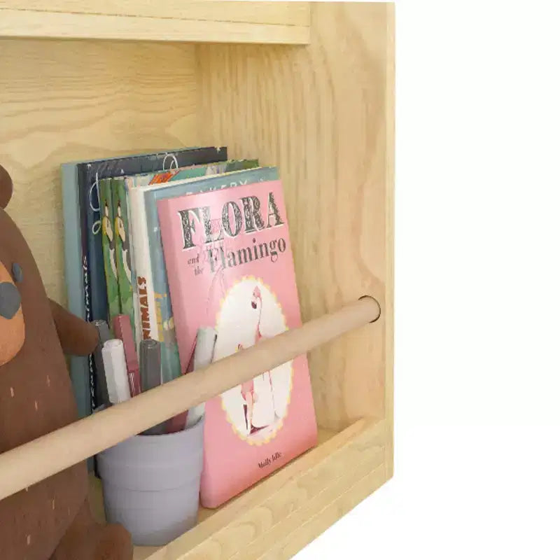 Homy Casa Kids 3-Tier Front-Facing Bookshelf for Playroom or Bedroom, Natural