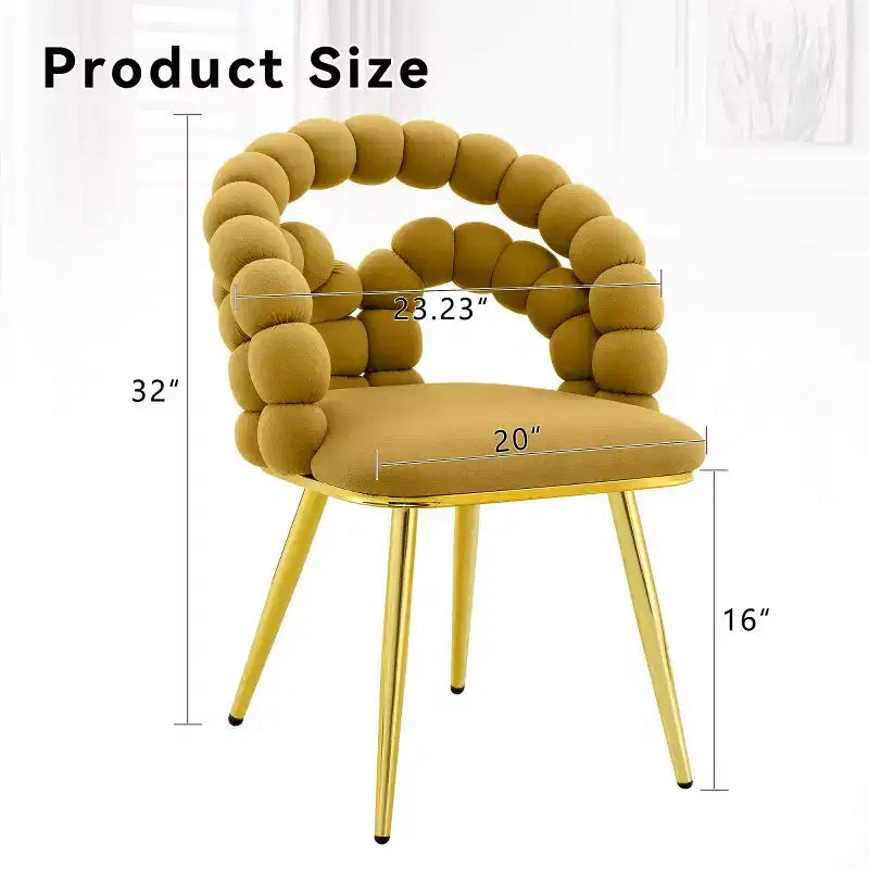 Set of 2 Modern Dining Chairs with Spherical Tufted Upholstery, Stylish Accent Chairs for Kitchen, Dining Room, or Living Areas-Panipeachy