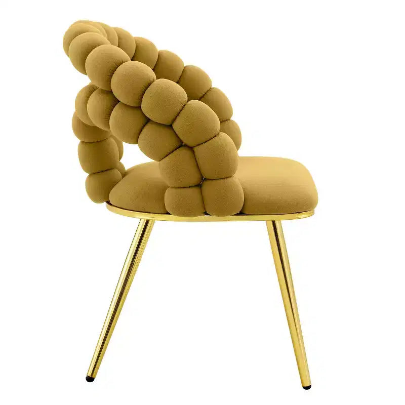 Set of 2 Modern Dining Chairs with Spherical Tufted Upholstery, Stylish Accent Chairs for Kitchen, Dining Room, or Living Areas-Panipeachy