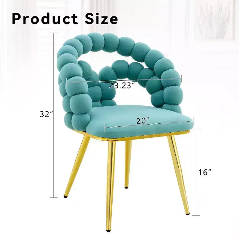 Set of 2 Modern Dining Chairs with Spherical Tufted Upholstery, Stylish Accent Chairs for Kitchen, Dining Room, or Living Areas-Panipeachy