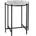 Crestview Collection Round Black Marble Accent_End Table