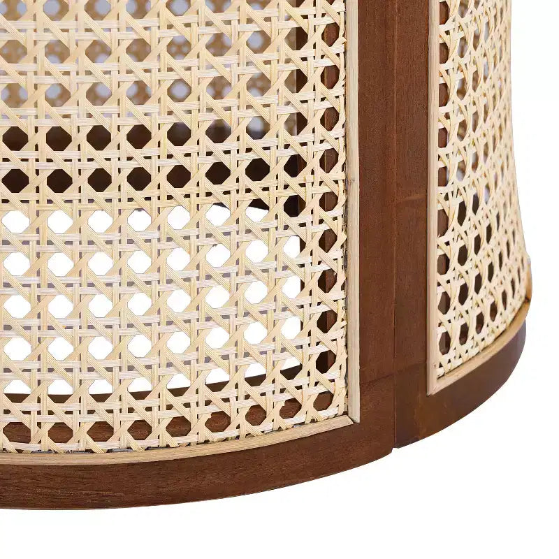 MAYEERTY 1 Pack Rattan Round Side Table with Storage, Boho End Table for Living Room, Bedroom, Modern Home Decor
