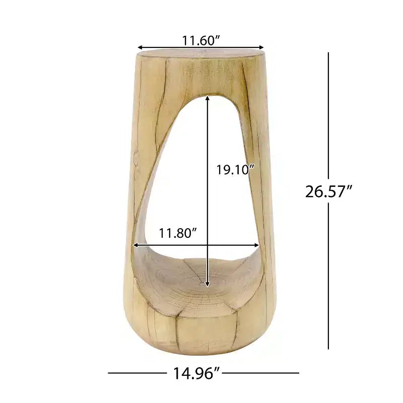 MAYEERTY 1 Pack Modern Hollow MGO End Table, Artistic Side Table for Living Room, Bedroom, Outdoor Patio