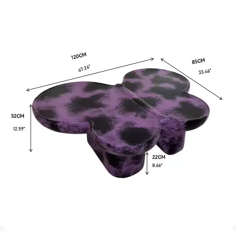Modern Butterfly Coffee Table with Matte Finish, Unique Accent Table, Small Center Table for Living Rooms or Apartments - Panipeachy