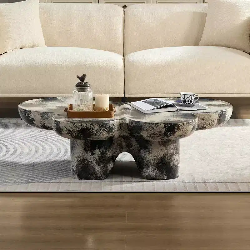 Modern Butterfly Coffee Table with Matte Finish, Unique Accent Table, Small Center Table for Living Rooms or Apartments - Panipeachy