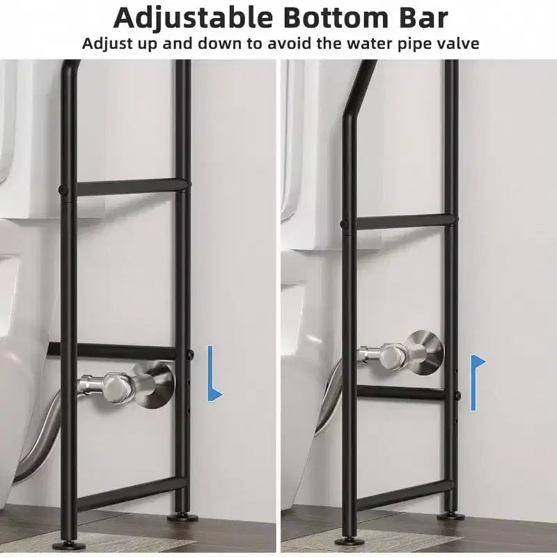 3 - Tier Over Toilet Storage Freestanding Metal Bathroom Shelves Space Saver Black