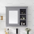 MAYEERTY 28 Medicine Cabinet, Wall Mounted Bathroom Storage Cabinet with Mirror 3 Open Shelves Modern Gray