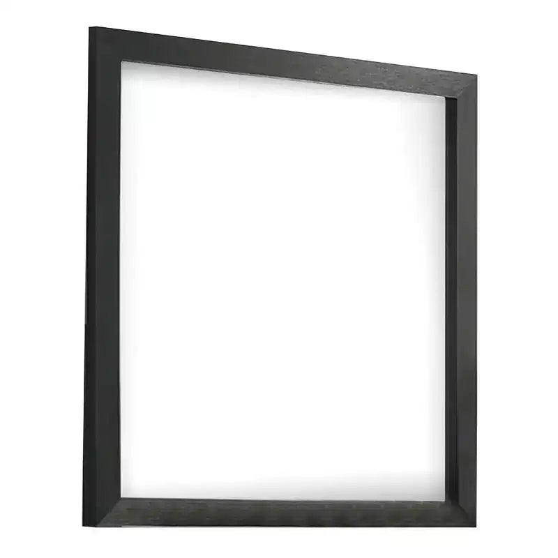Royal Hampton Dresser Mirror, Beveled Glass, Black Wood, 40 Inch Square