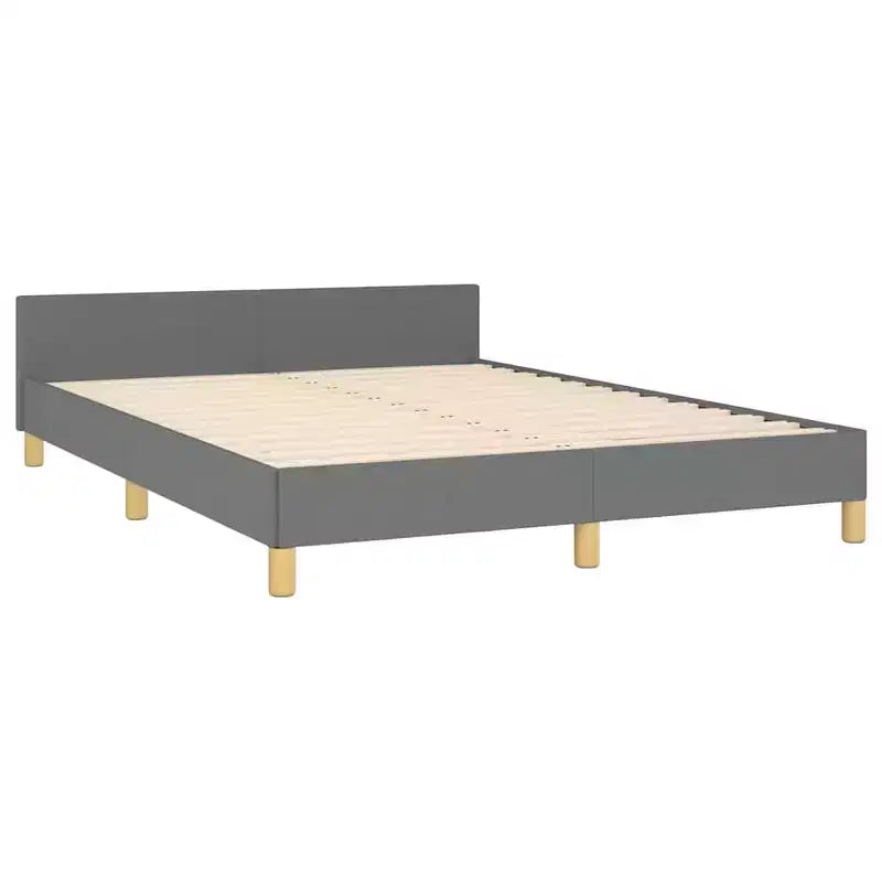 Bed Frame With Headboard Dark Grey