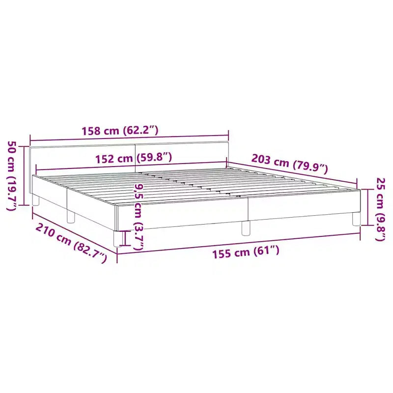 Bed Frame With Headboard Dark Grey