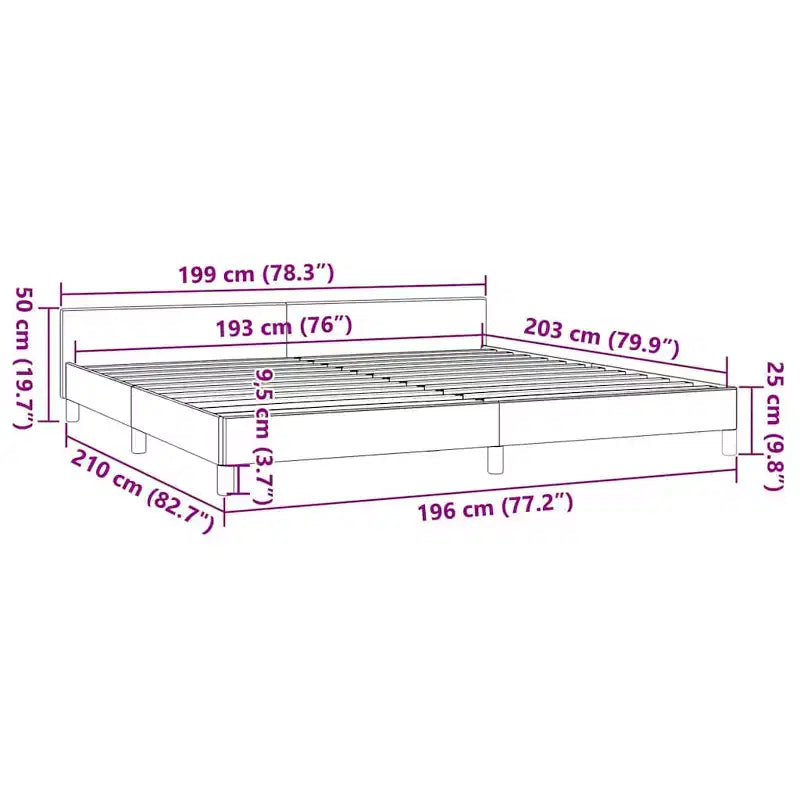 Bed Frame With Headboard Dark Grey Velvet Full Durable