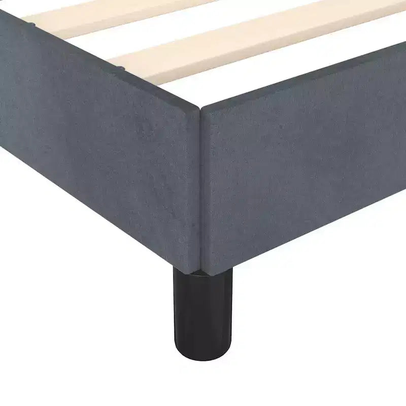 Bed Frame With Headboard Dark Grey Velvet Full Durable