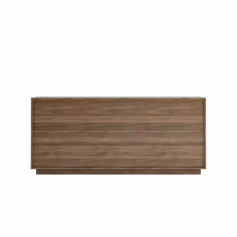 GDFStudio Grella 59'' Modern 3D Texture Storage Buffet Cabinet with 4 Doors and 2 Shelves