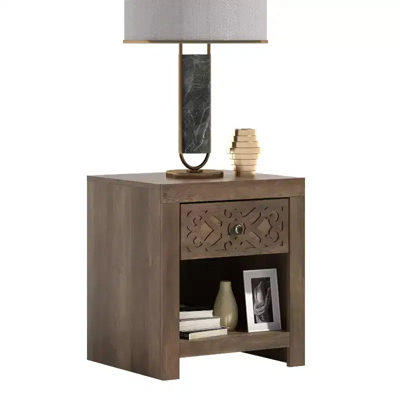 Galano 1-Drawer Nightstand with Lower Cubby 17.8 W  16.0 D  20.1 H