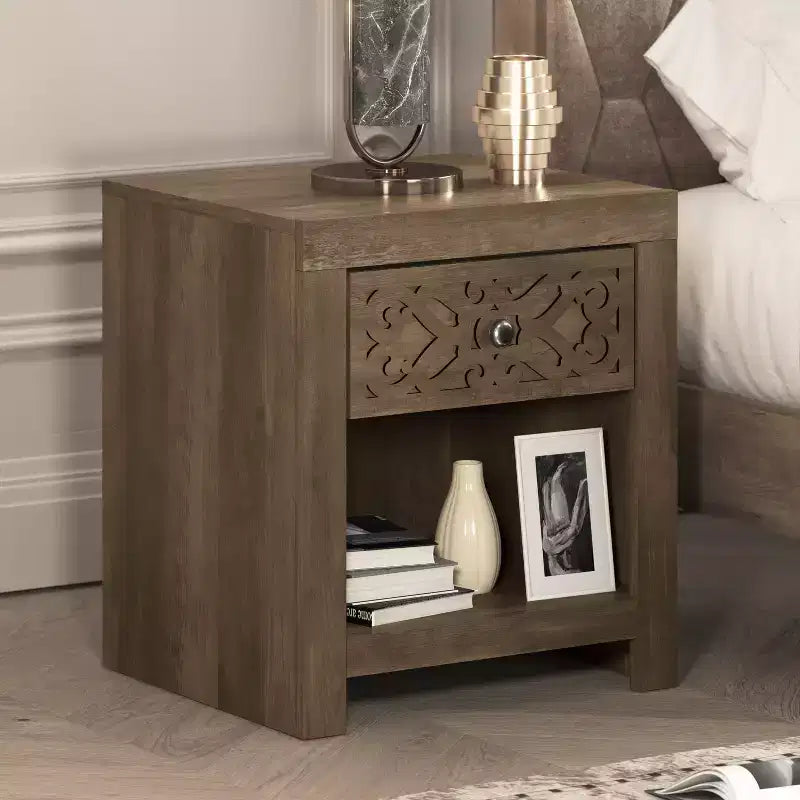 Galano 1-Drawer Nightstand with Lower Cubby 17.8 W  16.0 D  20.1 H