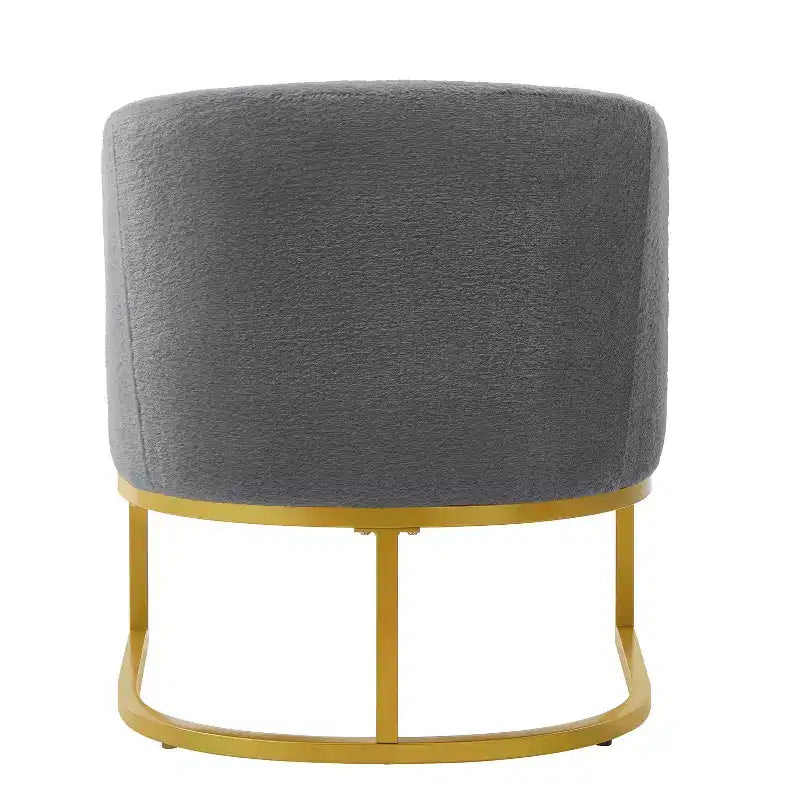 Christopher Knight Home Kaelis Modern Faux Fur Upholstered Accent Chair with Curved Backrect and Metal Frame