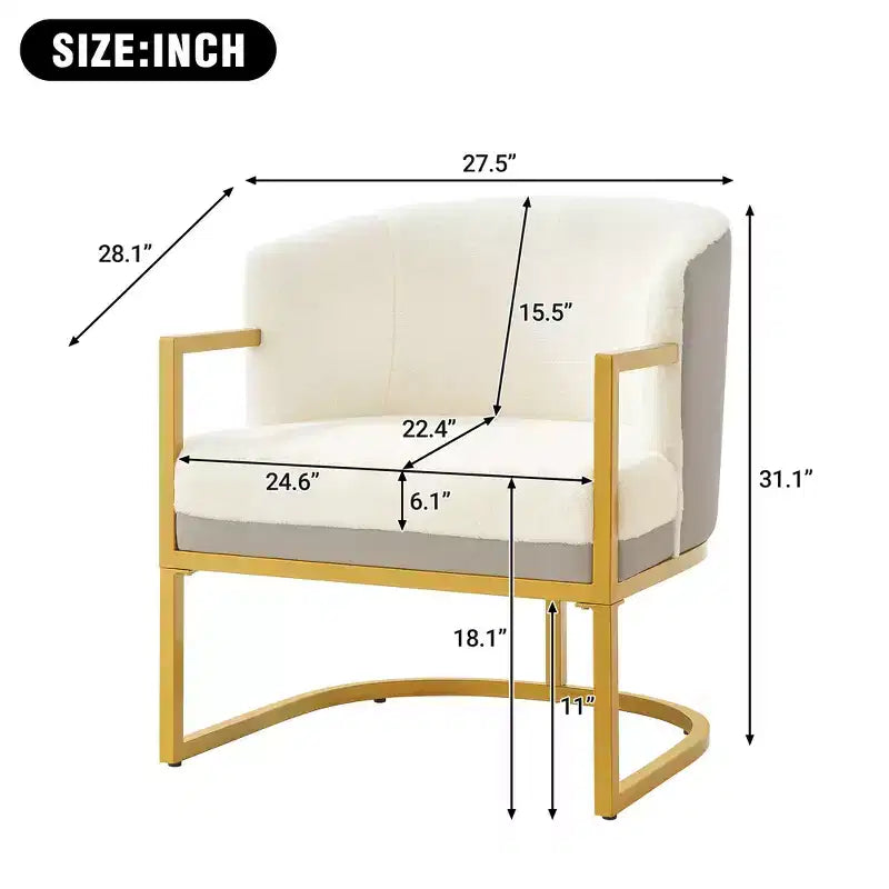 Christopher Knight Home Kaelis Modern Faux Fur Upholstered Accent Chair with Curved Backrect and Metal Frame