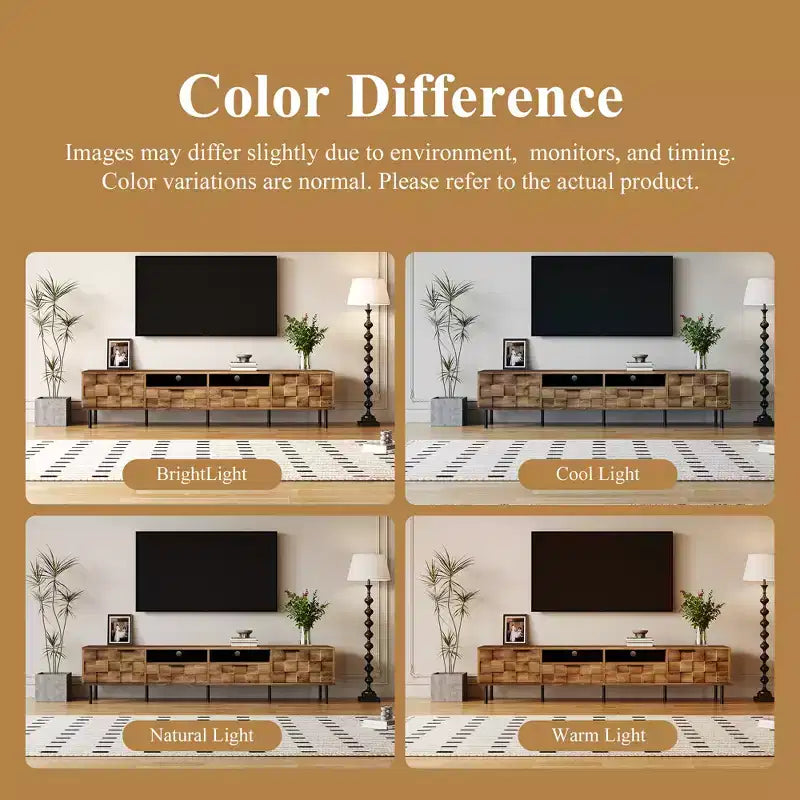 JVNOXK 78.70 inch Mid Century TV Stand with 2 Drawers, Media Console Table for TVs up to 85'', Entertainment Center with Storage for Living room