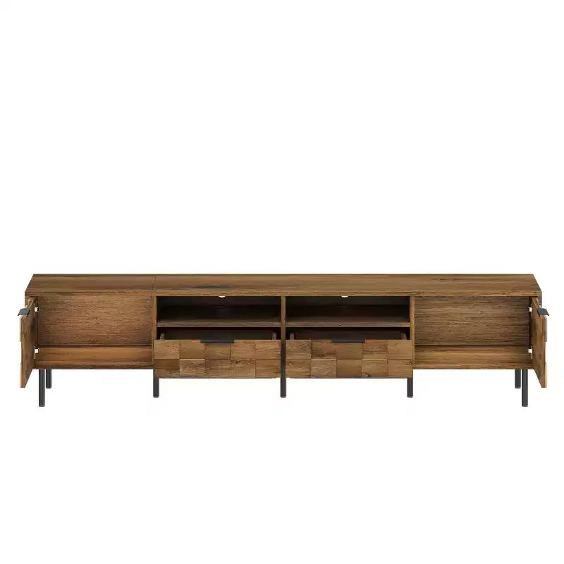 JVNOXK 78.70 inch Mid Century TV Stand with 2 Drawers, Media Console Table for TVs up to 85'', Entertainment Center with Storage for Living room