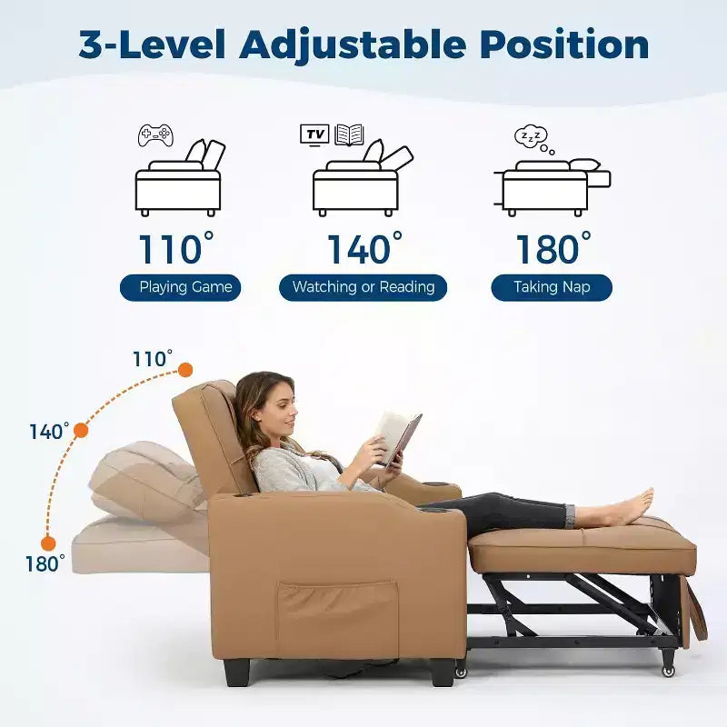 COZONY 3 in 1 Convertible Sofa Bed, Multi Functional Sleeper for Living Room Guest Room Apartment