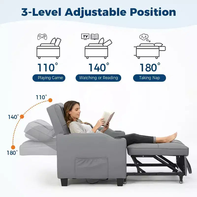 COZONY 3 in 1 Convertible Sofa Bed, Multi Functional Sleeper for Living Room Guest Room Apartment