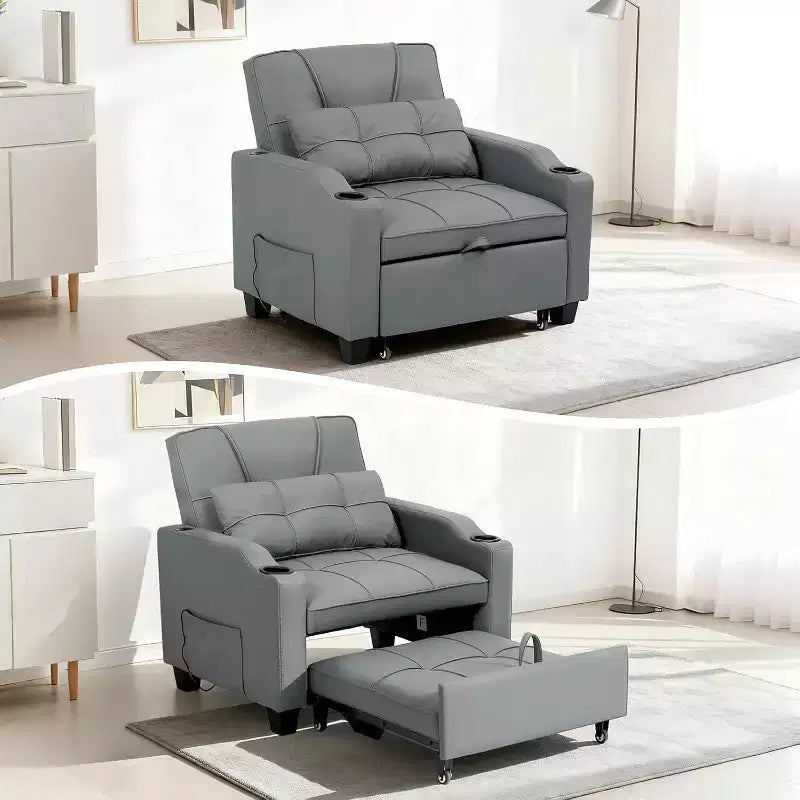 COZONY 3 in 1 Convertible Sofa Bed, Multi Functional Sleeper for Living Room Guest Room Apartment