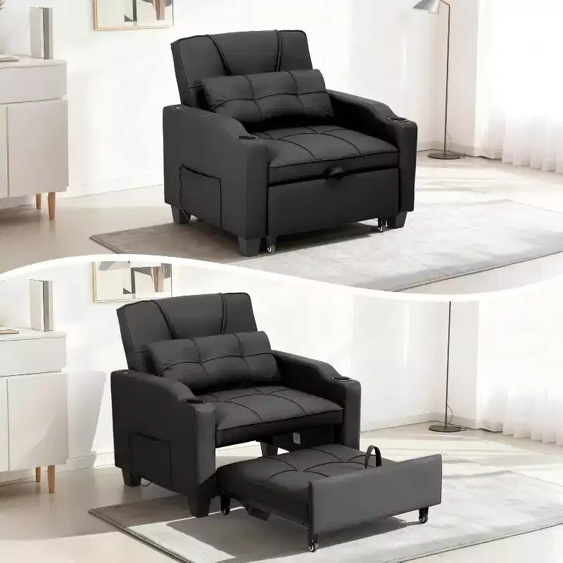 COZONY 3 in 1 Convertible Sofa Bed, Multi Functional Sleeper for Living Room Guest Room Apartment