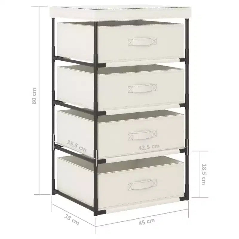 vidaXL Storage Rack Black Steel, fabric (100% polyester) Medium