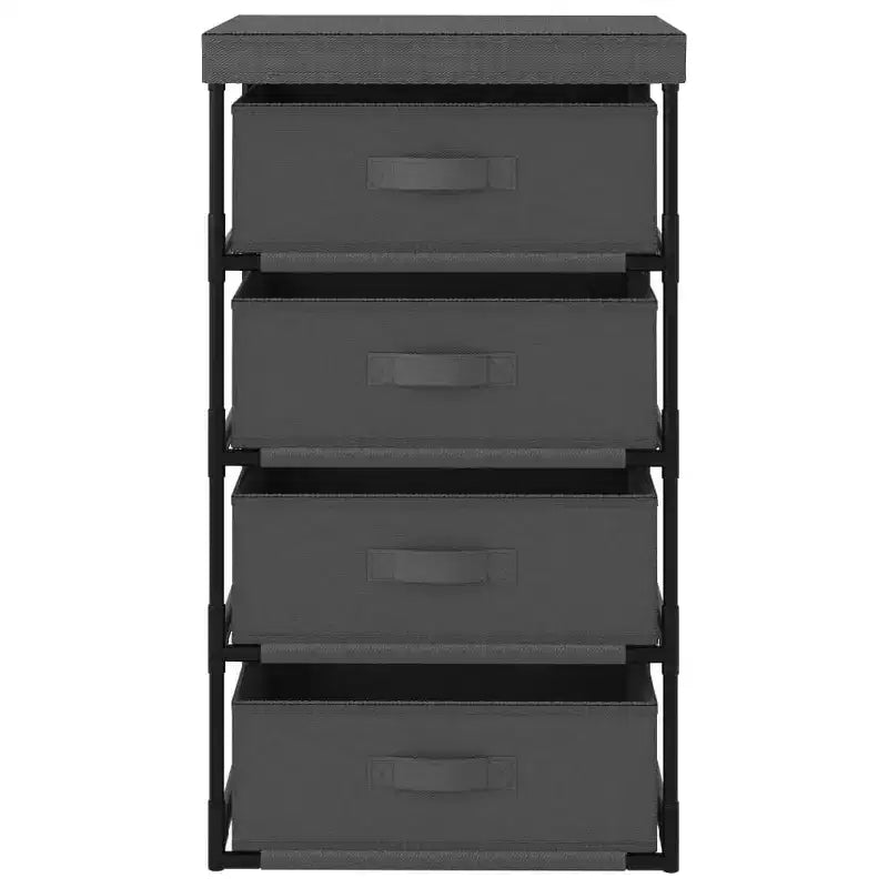vidaXL Storage Rack Black Steel, fabric (100% polyester) Medium