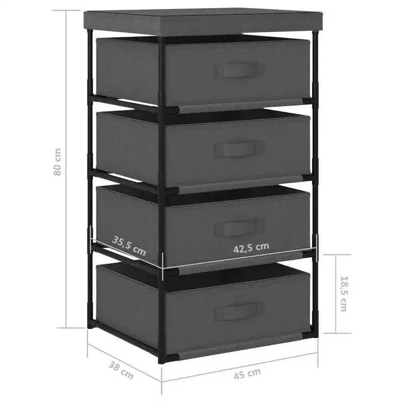 vidaXL Storage Rack Black Steel, fabric (100% polyester) Medium