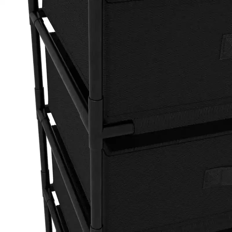 vidaXL Storage Rack Black Steel, fabric (100% polyester) Medium