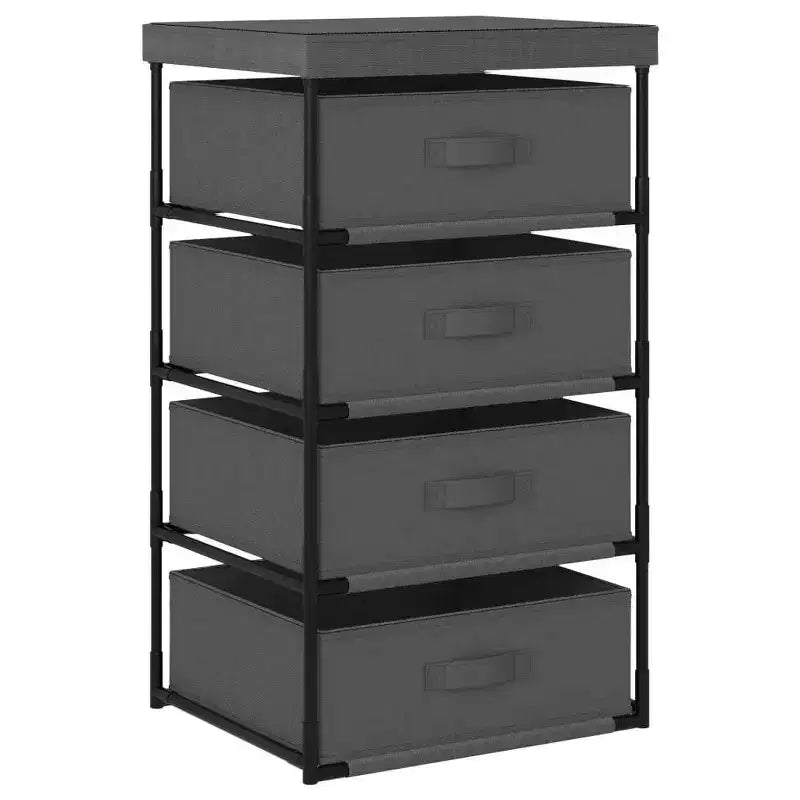 vidaXL Storage Rack Black Steel, fabric (100% polyester) Medium