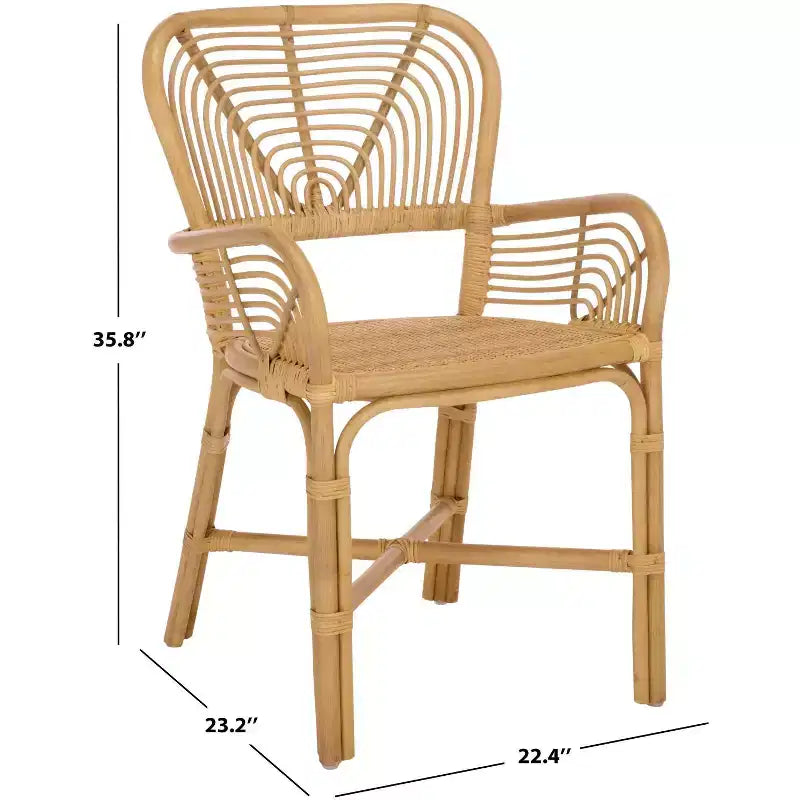 Rimma Rattan Arm Chair - ACH6701 - Natural - Safavieh